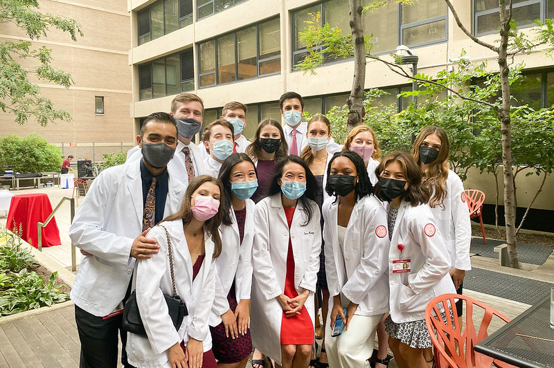 Students pose at the Class of 2025 White Coat Ceremony