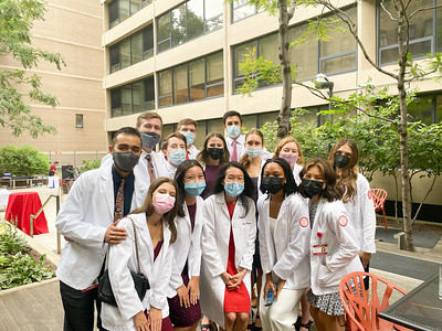 Students pose at the Class of 2025 White Coat Ceremony