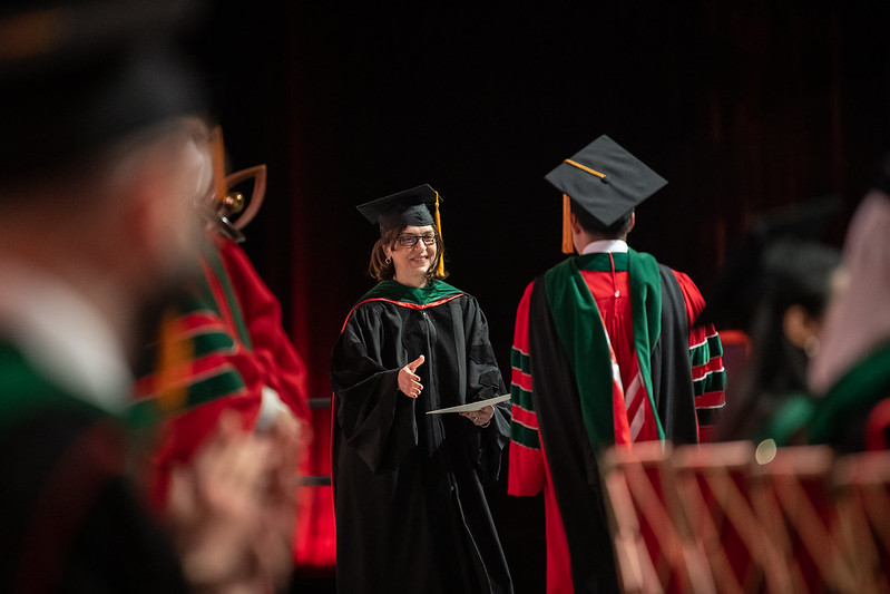 A WCM-Q graduate receives their diploma