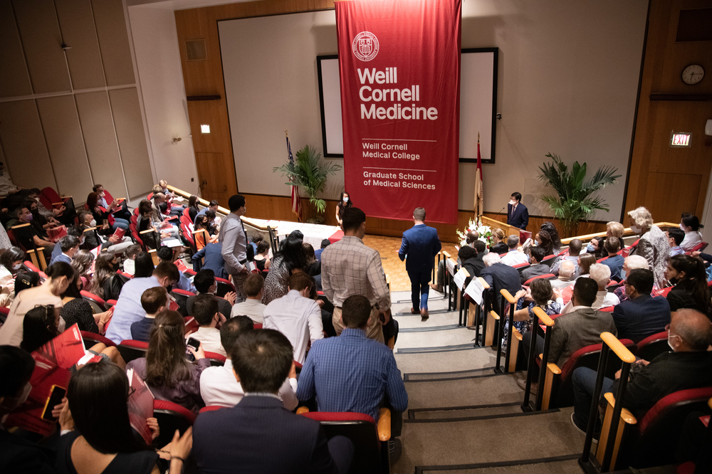 Students attend the Weill Cornell Medical College convocation in Uris Auditorium on May 18, 2022