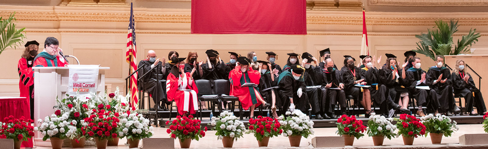 Members of leadership on stage at Commencement 2022