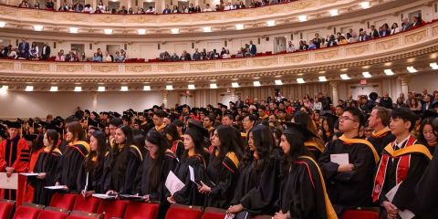 Students at Carnegie Hall for Commencement