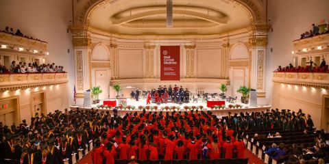 Photo of a previous commencement ceremony at Carnegie Hall