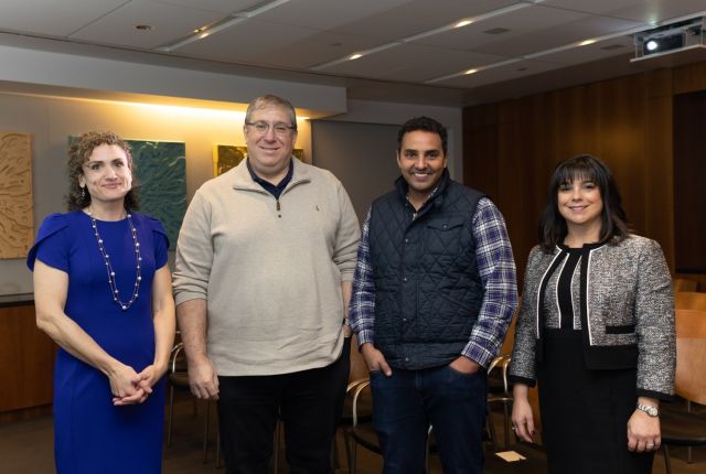 From left: Dr. Tamatha Fenster, Dr. Lonny Levin, Dr. John Pena and Dr. Lisa Placanica attend the sixth annual Symposium on Entrepreneurship and Academic Drug Development. All photos: Ashley Jones